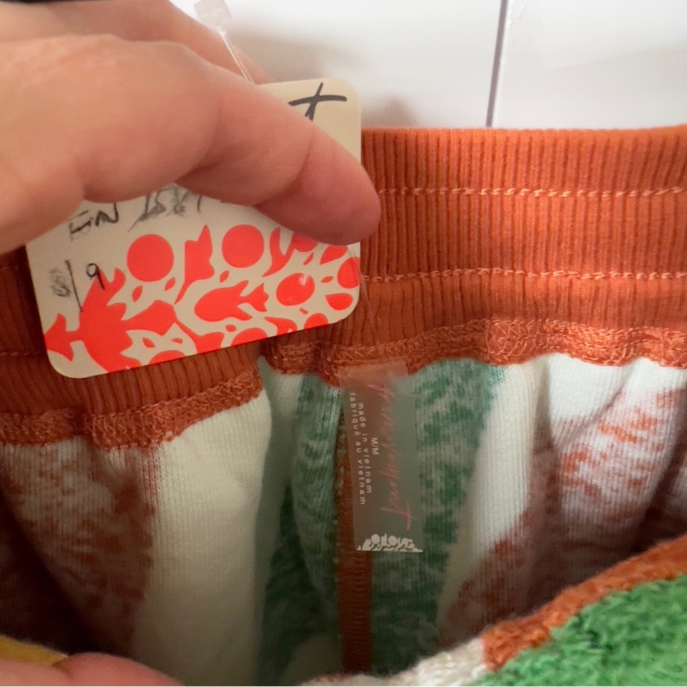 NWT Free People One Above Retro 70s Wide Leg Pants in Orange Yellow Green - Picture 8 of 8